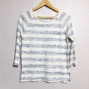 SOLD LOFT Ribbed Raglan Sleeves Striped Marled